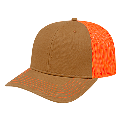 Color Block Trucker Hat with Mesh Back